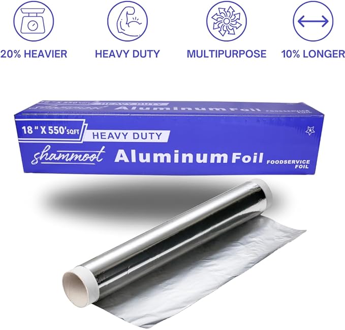 Extra Heavy Duty Aluminum Foil Roll 18" x 550 Sq Ft | Commercial Grade tin foil - Image 2
