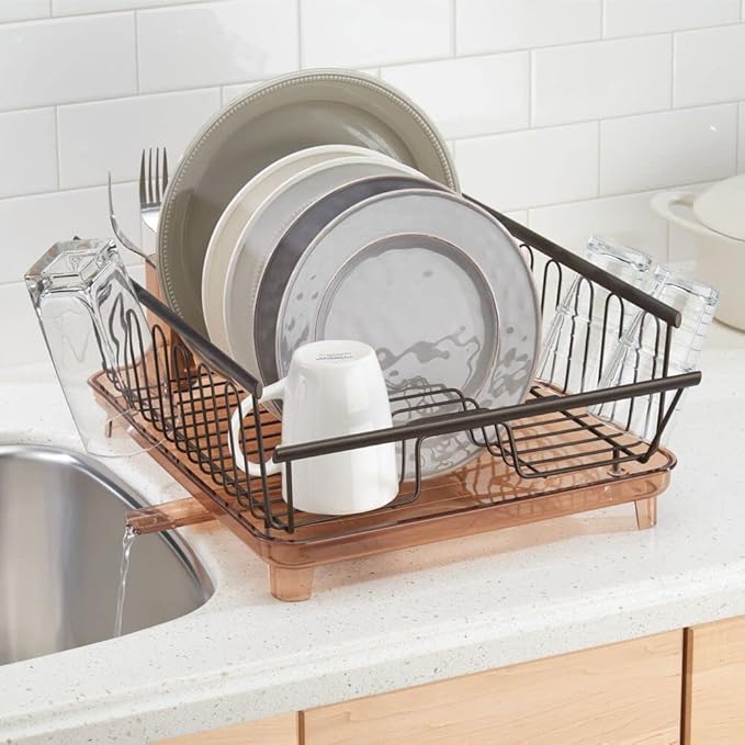 mDesign Large Modern Kitchen Countertop, Sink Dish Drying Rack - Image 4