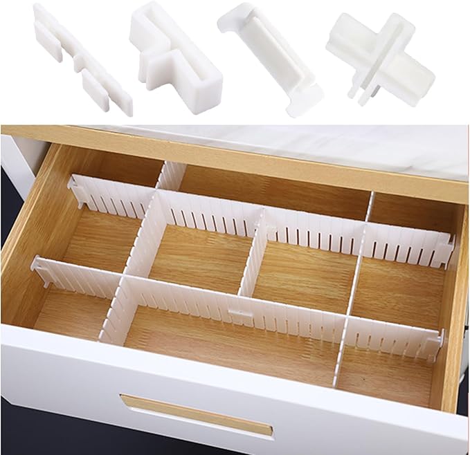 22 Pack Drawer Divider Clips Holder Plastic Mount Fixing Buckle Corner Angle - Image 6