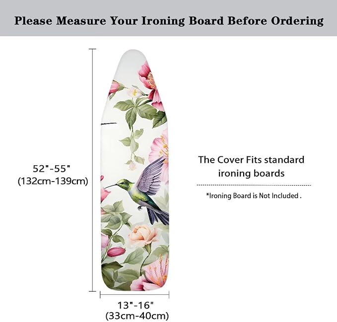 Sprowallow Hummingbird Flower Ironing Board Cover and Pad Full Size Scorch - Image 6