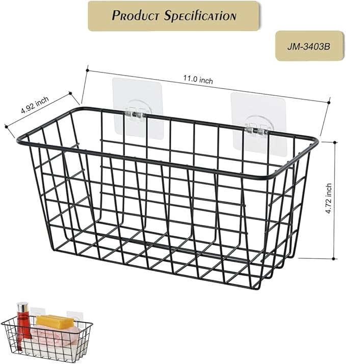 2 Pack Hanging Storage Basket, Bathroom Basket, Household Goods, - Image 3