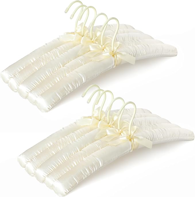 TOPIA HANGER Padded Hangers for Women Clothing, 17-inch Satin Hangers 10 Pack by TOPIAHANGER
