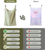 100% Linen Hanging Laundry Hamper Bag 20x27 Inch, Over the Door - Image 2
