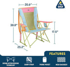 GCI Outdoor Comfort Pro Rocker Camping Chair | Portable Folding Rocking Chair with Durable Armrests & Drink Holder — Sweet Tea - Image 2