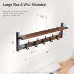 Tatub 29" Rustic Coat Rack Wall Mount - Image 7
