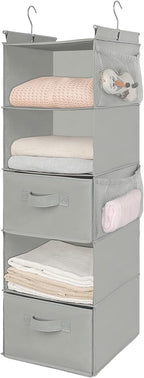 MAX Houser 5 Tier Shelf Hanging Closet Organizer, Cloth Hanging Shelf - Image 4