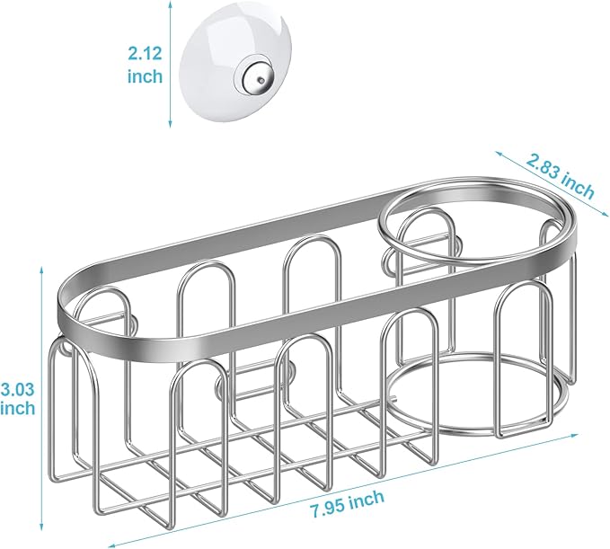Yazoni 2-in-1 Sponge Holder for Kitchen Sink, Sink Caddy Kitchen Sink Organizer - Image 2