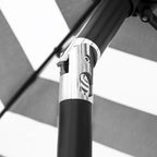 Sunnyglade 9' Patio Umbrella Outdoor Table Umbrella with 8 Sturdy Ribs (Black and White) - Image 5
