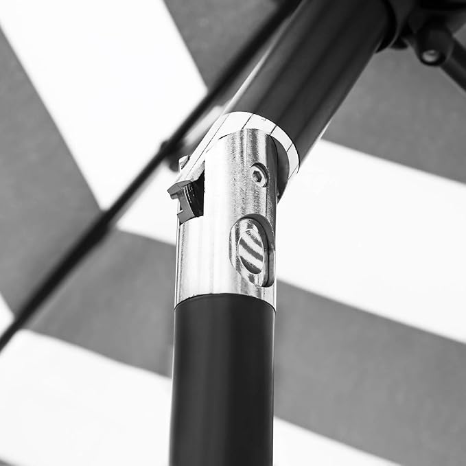Sunnyglade 9' Patio Umbrella Outdoor Table Umbrella with 8 Sturdy Ribs (Black and White) - Image 5