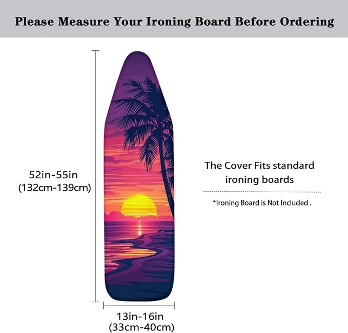 Sprowallow Palm Tree Ironing Board Covers and Pad Elastic Edge, Scorch - Image 5