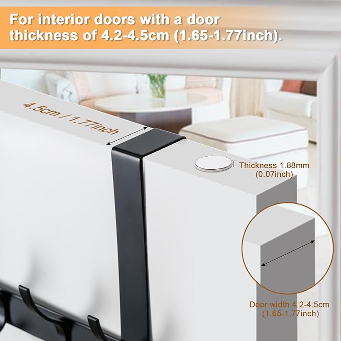 BOOMIBOO Over The Door Hooks, Sturdy Door Hanger, Towel Rack Towel Hooks - Image 2