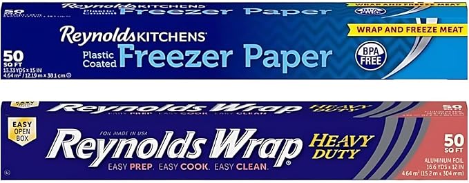 Reynolds Wrap Aluminum Foil, Heavy Duty, 50 sqft & Freezer Paper, 50 sqft by ReynoldsConsumerProducts