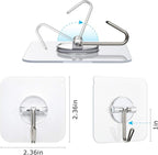 Adhesive Hooks Removable Wall Hooks 13 LB Ceiling Hook Transparent Seamless - Image 6