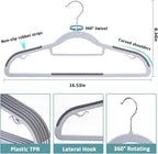 30-Pack Plastic Clothes Hangers, Space Saver, Non Slip, 360° Swivel Hook - Image 2