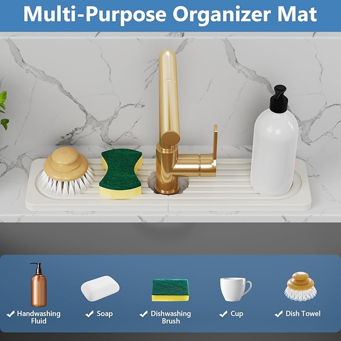 Stone Quick Dry Faucet Mat for Kitchen Sink Stone Faucet Mat for Kitchen Sink - Image 5