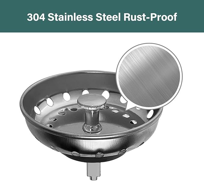 Kitchen Sink Strainer and Stopper Stainless Steel Basket - Image 4