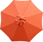 Sunnyglade 9' Patio Umbrella Outdoor Table Umbrella with 8 Sturdy Ribs (Orange) - Image 5