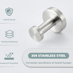 APLusee Brushed Nickel Towel Hook, 304 Stainless Steel Robe Hook - Image 5