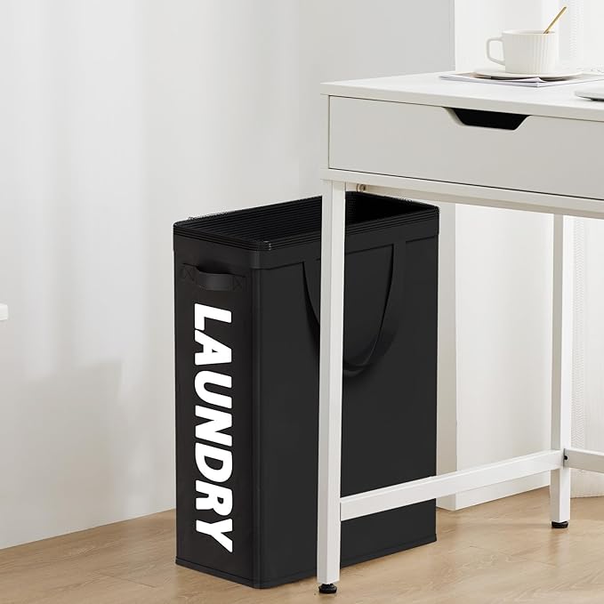 Slim Laundry Hamper with Removable Inner Bag and Side Handles, 45L Small - Image 9