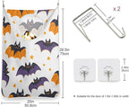 White Halloween Bats and Stars Hanging Laundry Hamper Door Hampers Bag Basket - Image 3