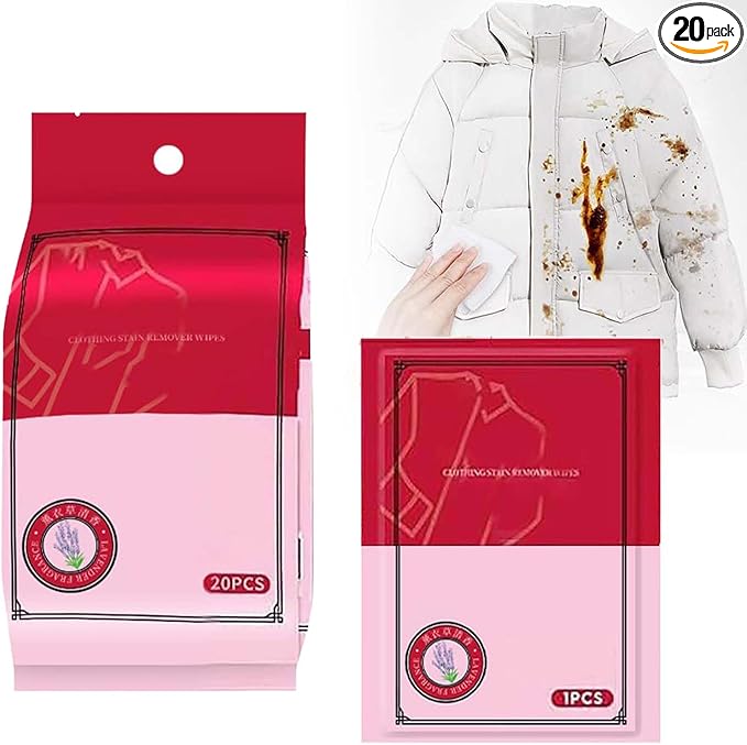 Stain Remover Wet Wipes, 2025 New Portable Clothing Stain Remover Wipes by Viwgnxy
