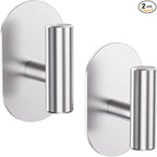 Silver Adhesive Hooks Heavy Duty, Wall Hooks by Aikzik