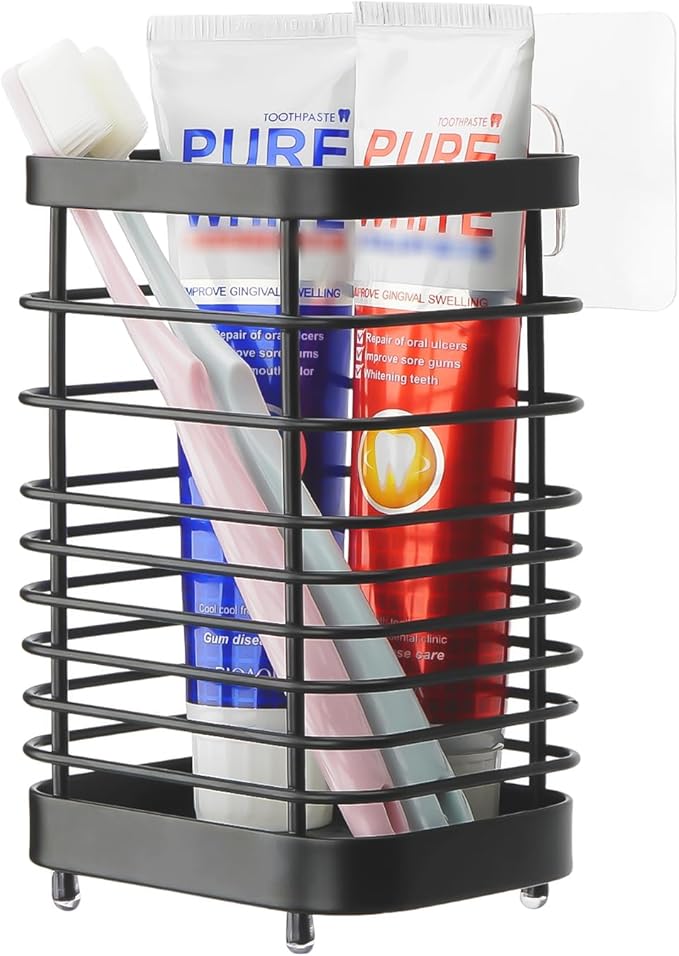 Wall Mount Toothbrush Holder for Bathroom, Stainless Steel Rustproof Toothbrush by LUEXBOX