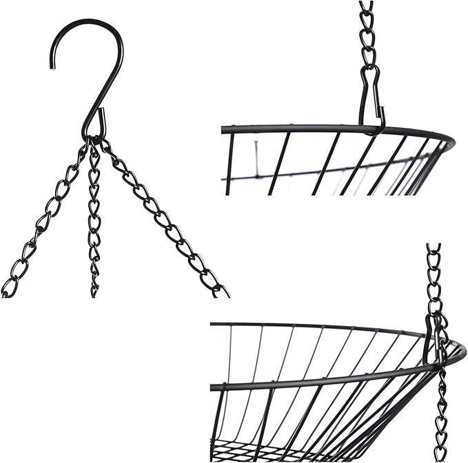 3-Tier Wire Fruit Hanging Basket 2 Packs, non-Punching Wall Hanging Storage - Image 7