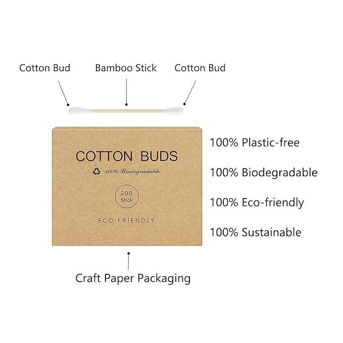 Bamboo Cotton Swabs With Wooden Sticks - Image 4