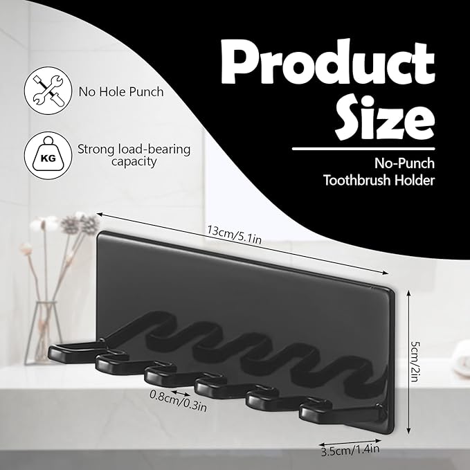 5 Slots Self Adhesive Toothbrush Holder - Image 2