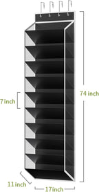 KEEPJOY 10 Tiers Mesh Over Door Shoe Organizer Storage, Hanging Shoe Holder - Image 3