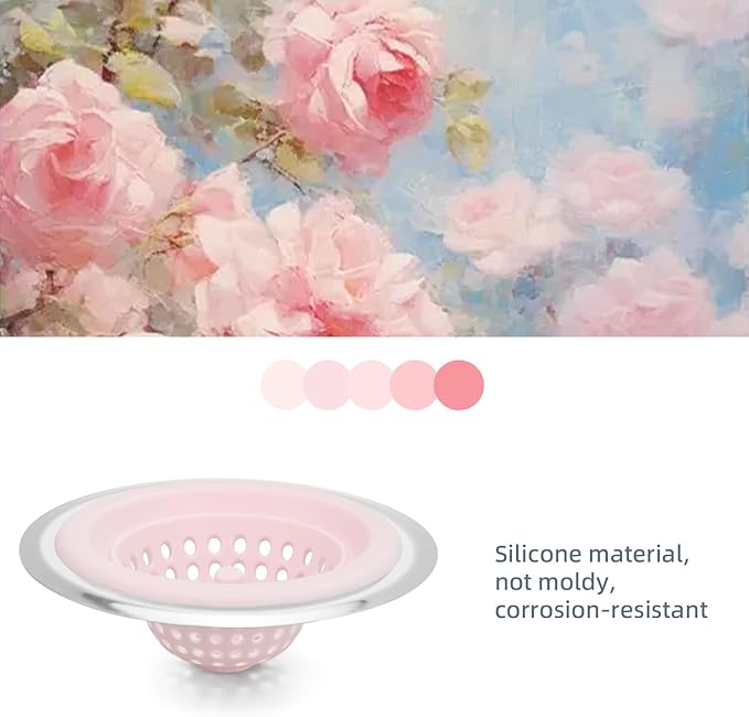 2 PCS Kitchen Stainless Silicone Sink Strainer, 4.5 inch Diameter… - Image 4