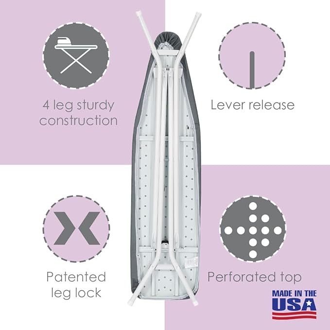 Full Size Ironing Board Made in USA – Dark Grey by Seymour Home Products 4 - Image 4