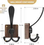 VIS'V Coat Hooks Wall Mount, Wooden Coat Hanger Hooks - Image 5