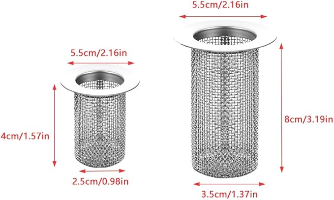 2 Pack Sink Drain Hair Catcher Shower Drain Strainer Stainless Steel Long - Image 2