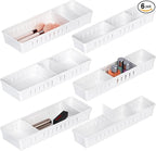 6 PCS Desk Drawer Organizer, Bathroom Drawer Organizer Trays by Pluspace