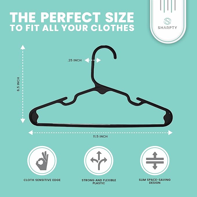 Sharpty Kids Plastic Hangers, Children's Hangers - Image 2
