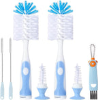 Baby Bottle Brush Set, Bottle Cleaner, 2 Hidden Nipple Brush, 2 Straw Brush by AnivonaDirect