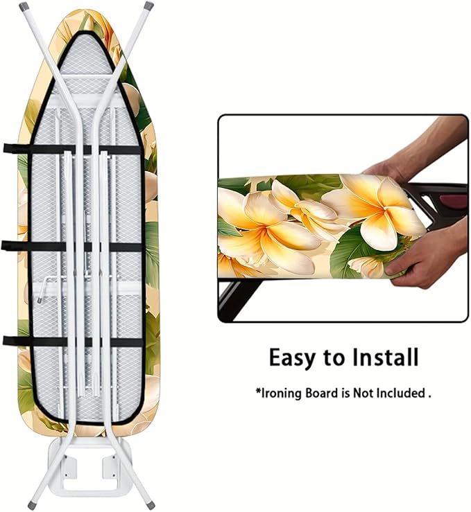 Nuxovilar Yellow & White Floral Pattern Ironing Board Cover, 15×54 inch - Image 5