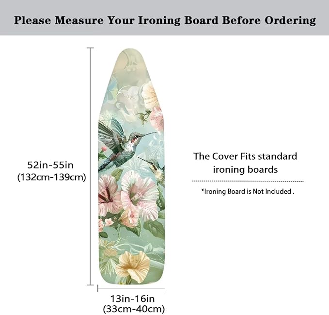 ZDCUSTOM Flower Hummingbird 15x54 Inch Standard Size Iron Covers - Image 5