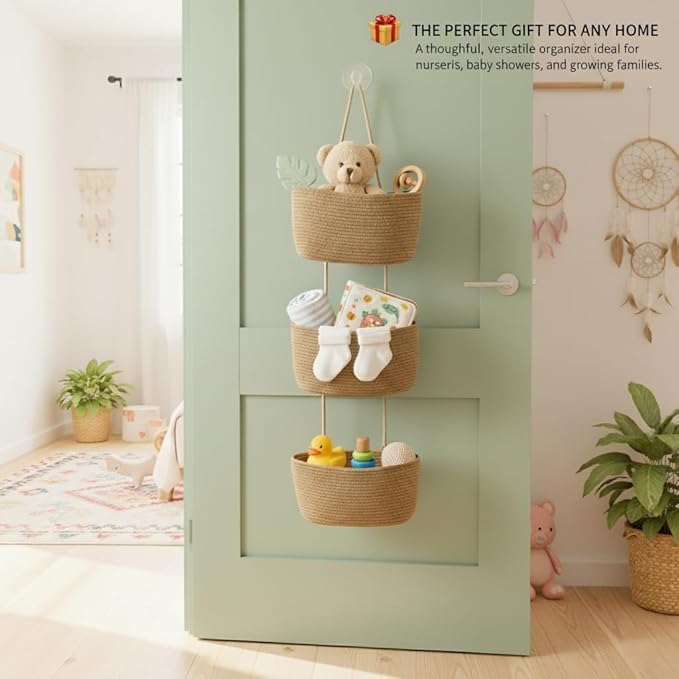 Over the Door Organizer, 3-Tier Hanging Storage Basket - Image 5