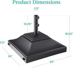 Best Choice Products Fillable Mobile Umbrella Base, Heavy Duty Base, Square Tiered Market Stand for Patio, Deck, Outdoor w/ 4 Wheels, 2 Locks, 2 Knobs, 120lb Capacity - Black - Image 7