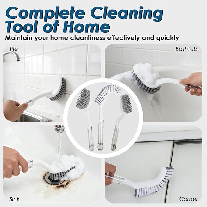 3 Pack Heavy Duty Bathroom Scrub Brush - Image 7