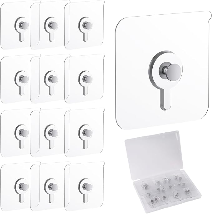12 Pcs Picture Hangers without Nails, 20 Ibs Load Heavy Duty Self Picture - Image 8