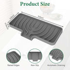 GUUKIN Sponge Holder for Kitchen Sink, 9.8"×4.9" Silicone Dish Drying Mat - Image 2