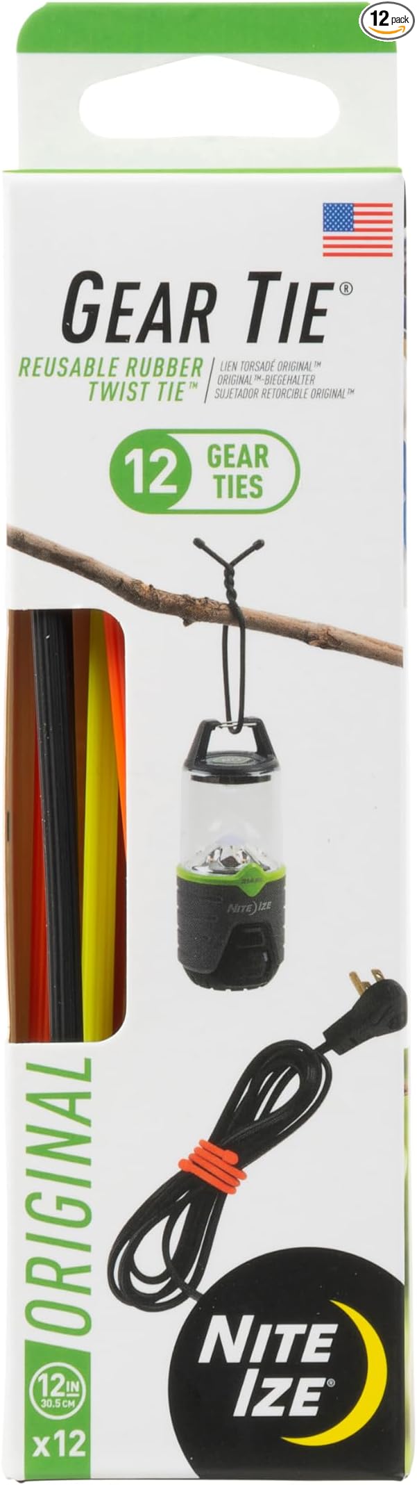Nite Ize Original Gear Inch, Made in The USA Reusable Rubber Twist Tie by NiteIze