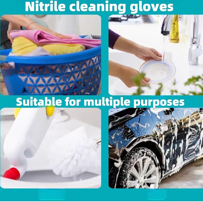 White Nitrile Rubber Gloves Large, Long Sleeve Thickened Reusable, 18inch - Image 6