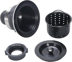 Kitchen Sink Drain 3-1/2 Inch Black Sink Drain Assembly Kit, Removable Deep - Image 2