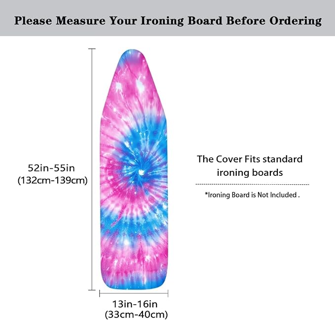 Pink Blue Tie Dye Iron Board Cover Extra Wide Ironing Board Cover and Pad - Image 5