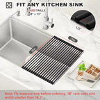 MERRYBOX Roll Up Dish Drying Rack, Silicone Wrapped Over The Sink Dish Rack - Image 2